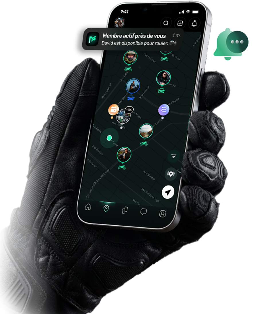 The Match2Ride app open on a smartphone held in one hand